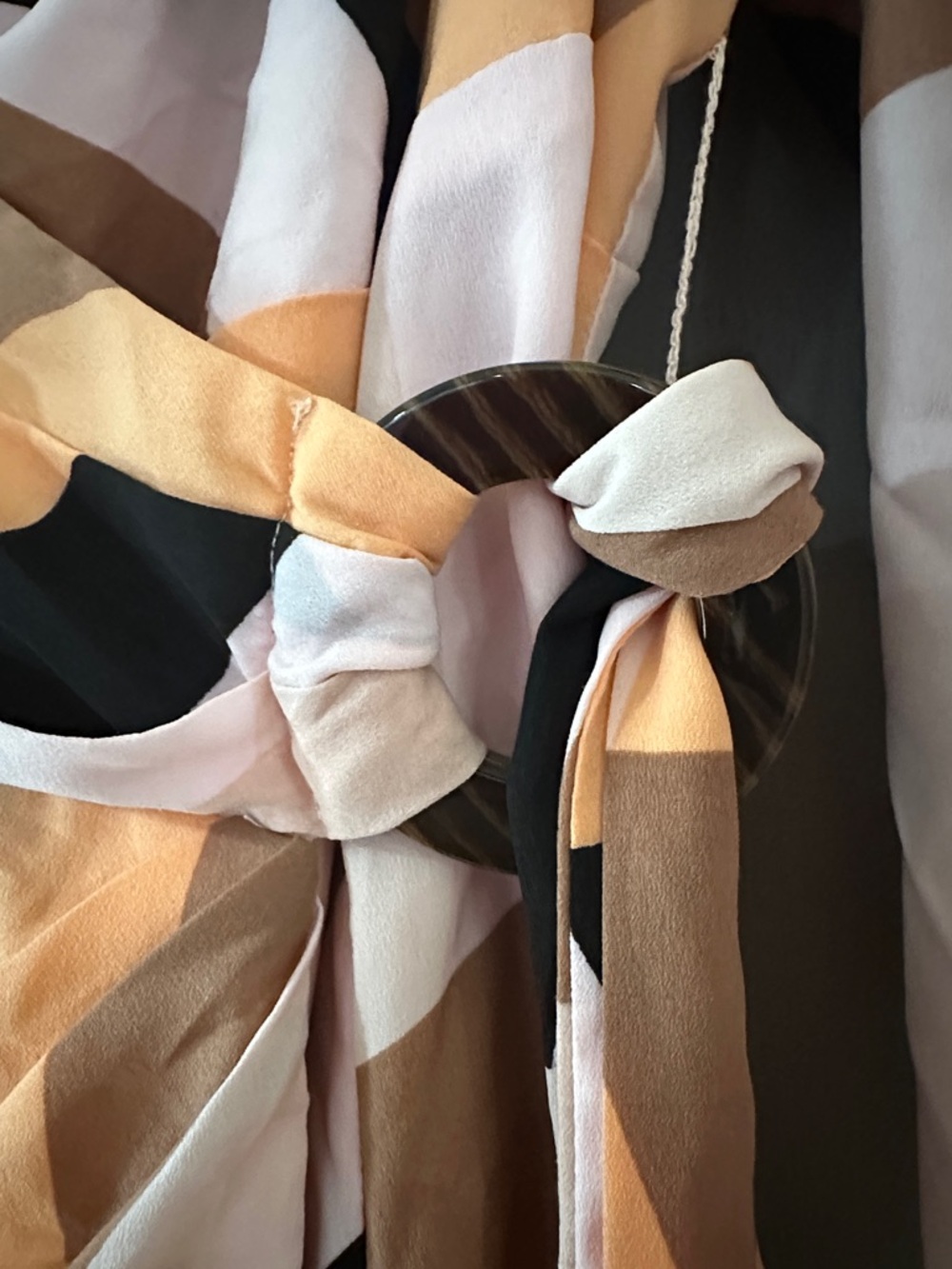 Anthropologie Hutch Geo Wrap Mini Dress Balloon Sleeve Tie Waist wedding guest - Picture 11 of 11